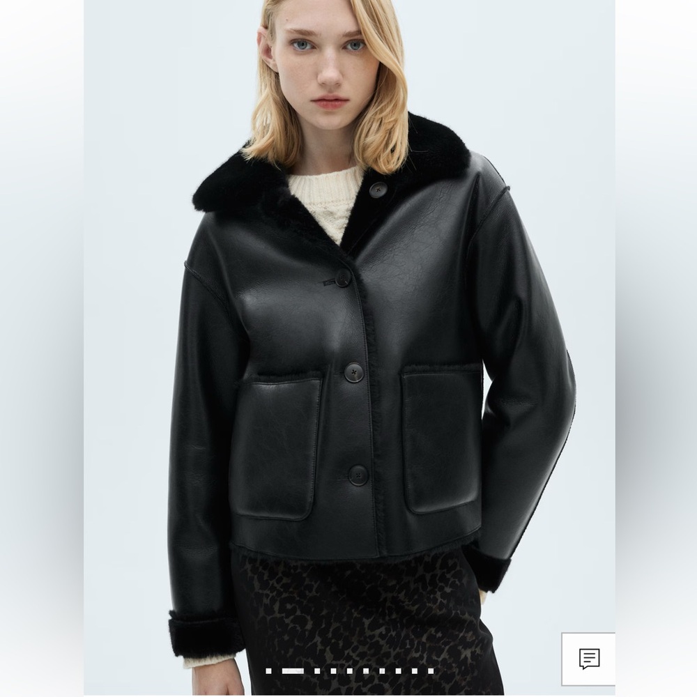 Mango Double-Sided Leather-Effect Jacket with Pockets